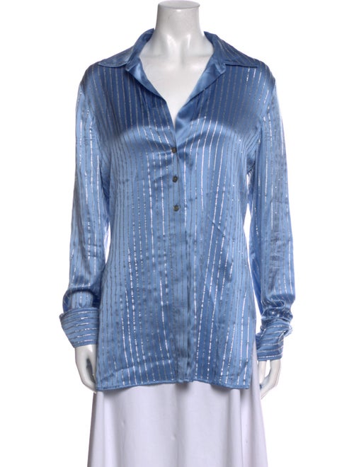 Alexander Wang Silk V-Neck Button-Up Top