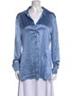Alexander Wang Silk V-Neck Button-Up Top