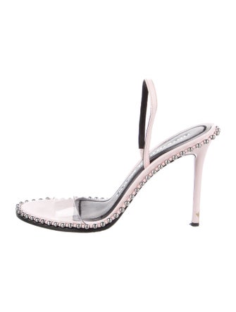 Alexander Wang Leather Studded Accents Slingback Sandals