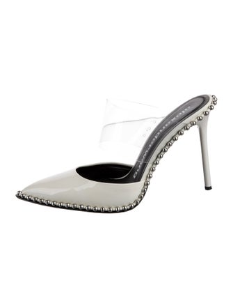Alexander Wang Patent Leather Studded Accents Mules