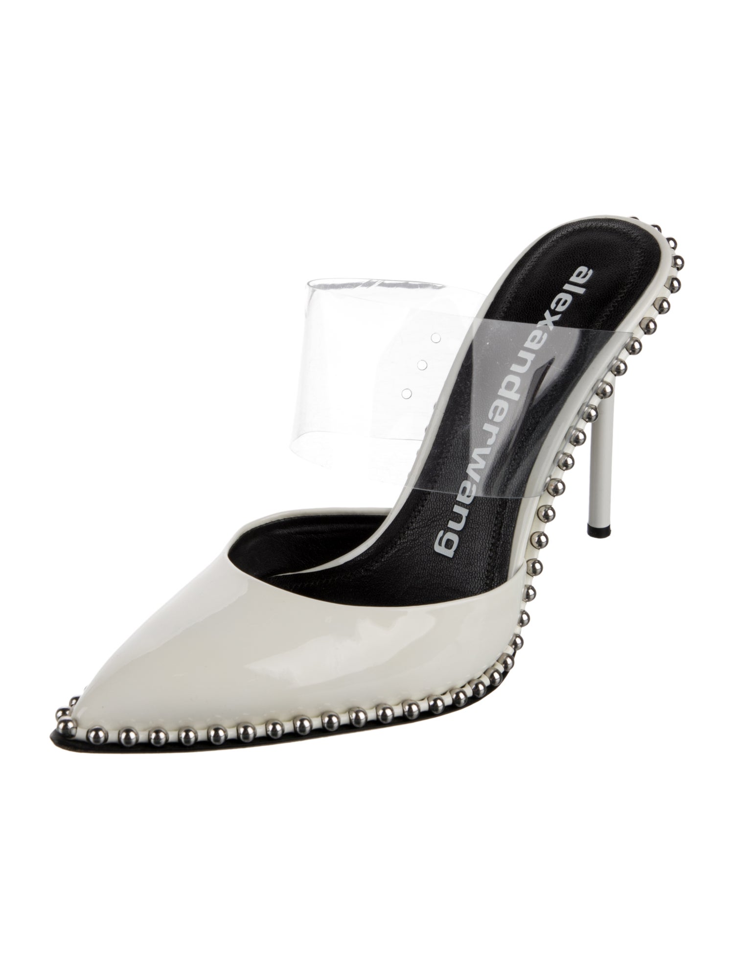 Alexander Wang Patent Leather Studded Accents Mules