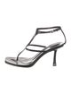 Alexander Wang Leather Crystal Embellishments T-Strap Sandals