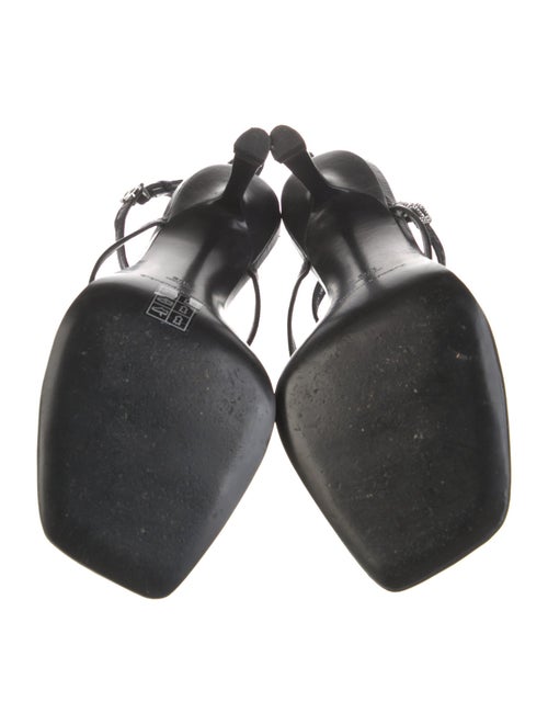 Alexander Wang Leather Crystal Embellishments T-Strap Sandals