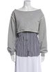 T by Alexander Wang Striped Scoop Neck Sweatshirt