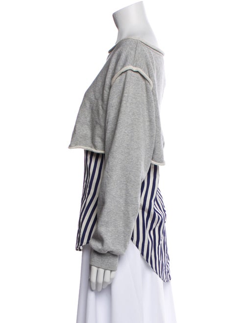 T by Alexander Wang Striped Scoop Neck Sweatshirt