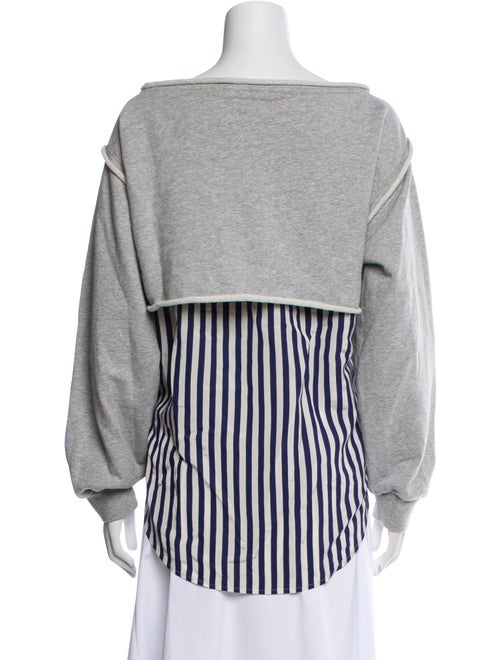 T by Alexander Wang Striped Scoop Neck Sweatshirt
