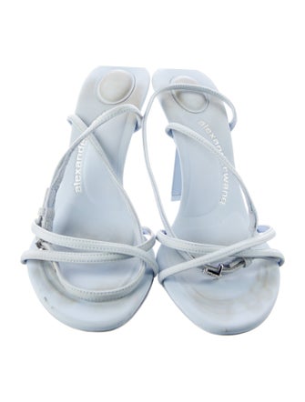 Alexander Wang Leather Crystal Embellishments Sandals