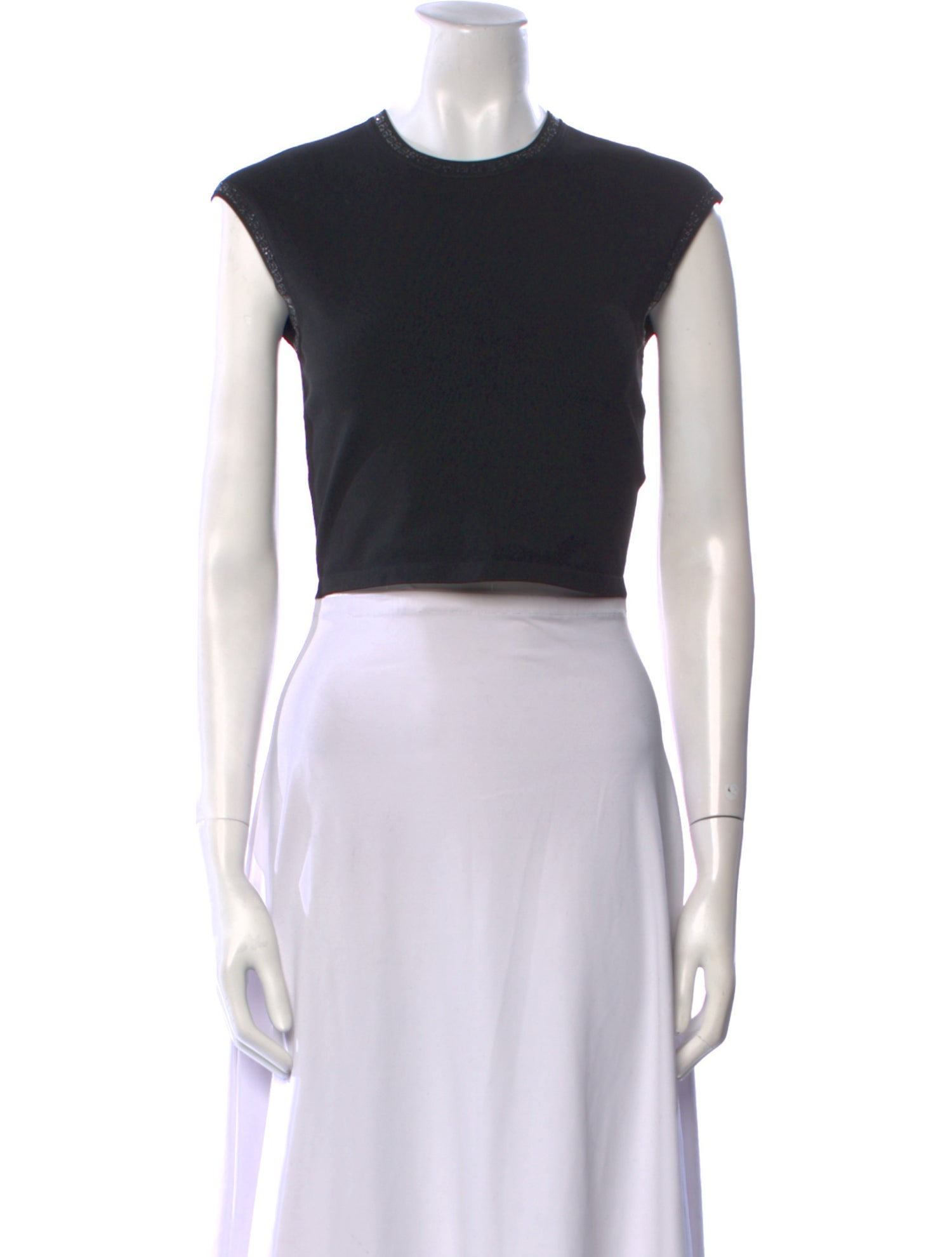 Alexander Wang Crew Neck Sleeveless Crop Top