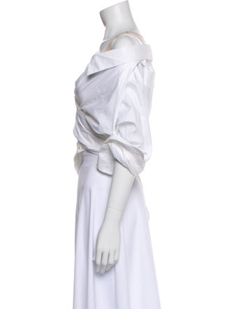 Alexander Wang V-Neck Short Sleeve Crop Top