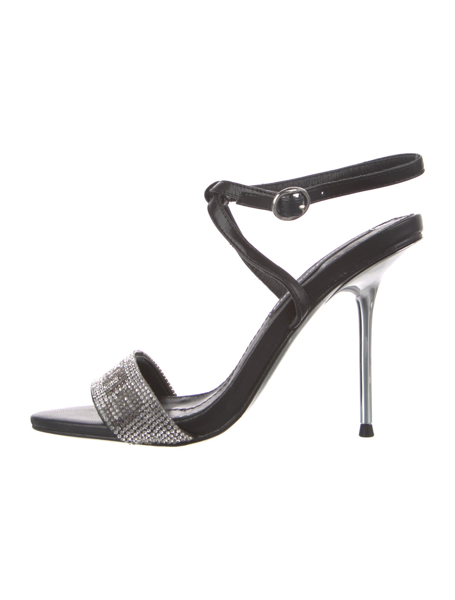 Alexander Wang Leather Crystal Embellishments Sandals