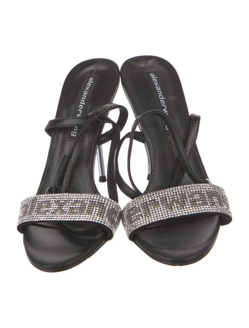 Alexander Wang Leather Crystal Embellishments Sandals