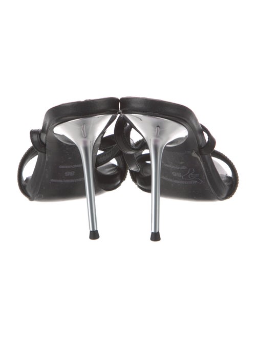 Alexander Wang Leather Crystal Embellishments Sandals