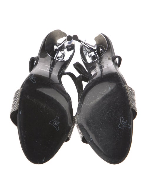 Alexander Wang Leather Crystal Embellishments Sandals