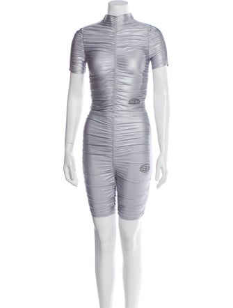 Alexander Wang Polka Dot Print Ruffle Embellishment Short Set