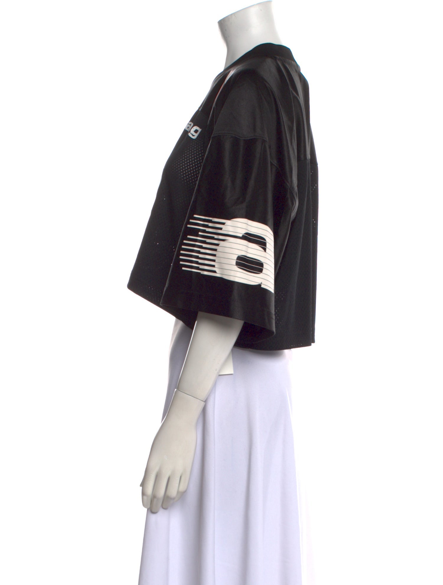 Alexander Wang Graphic Print Crew Neck Crop Top