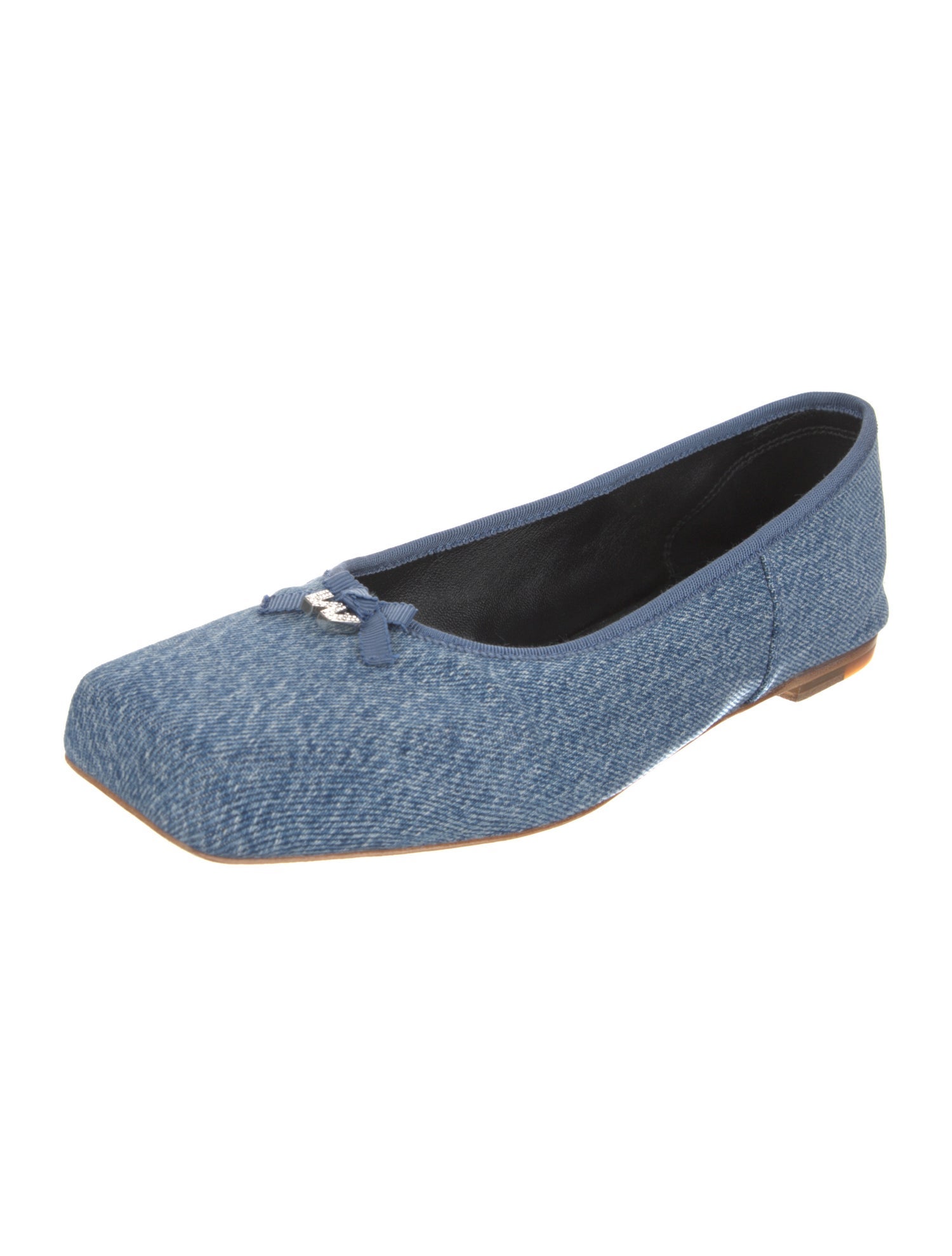 Alexander Wang Denim Bow Accents Ballet Flats