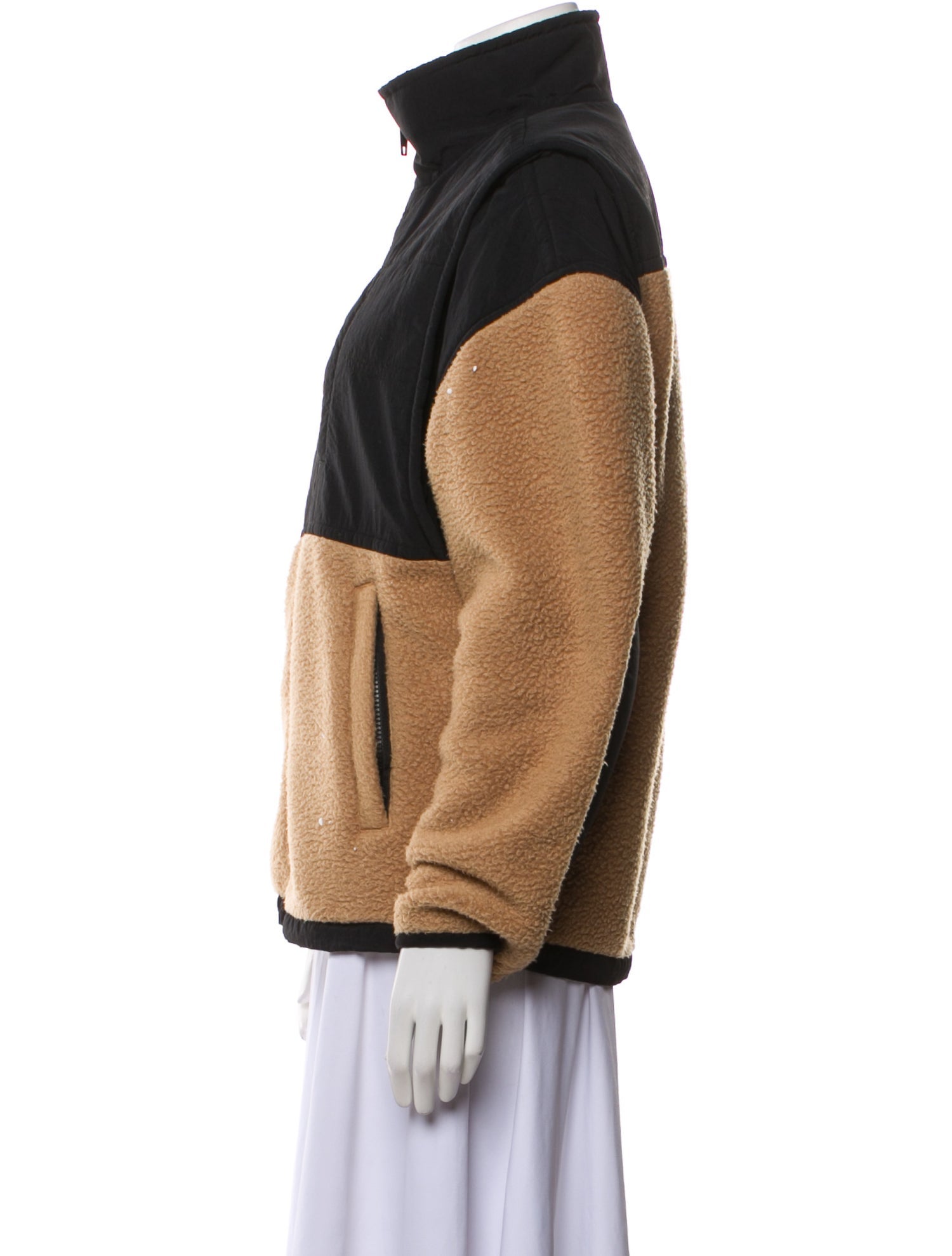 Alexander Wang Colorblock Pattern Faux Fur Jacket