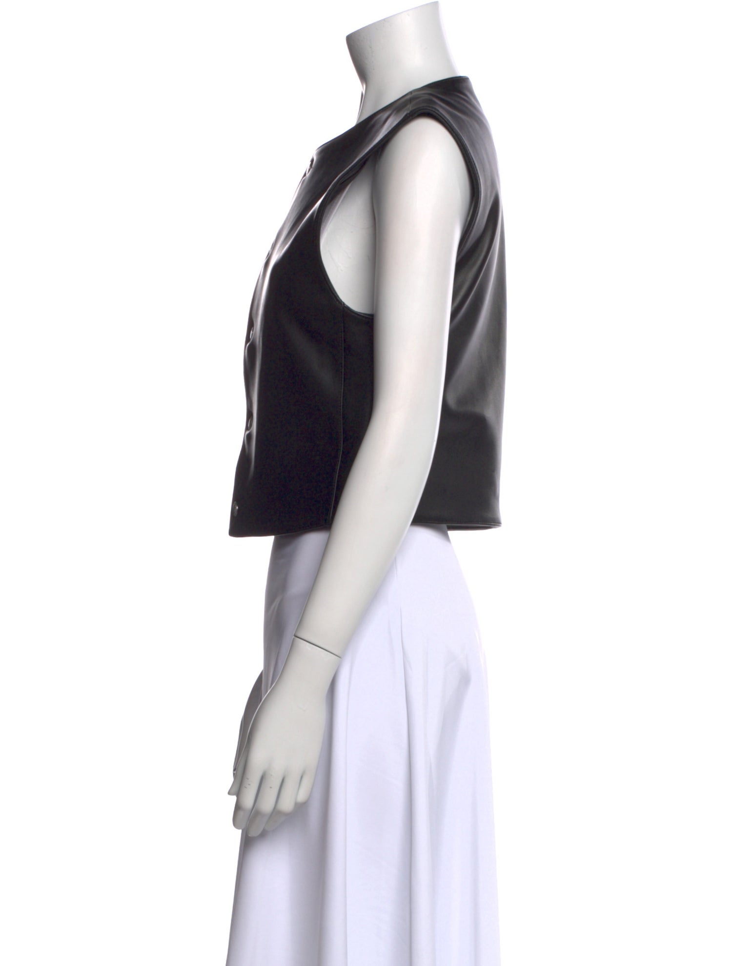 Alexander Wang Leather Crew Neck Crop Top