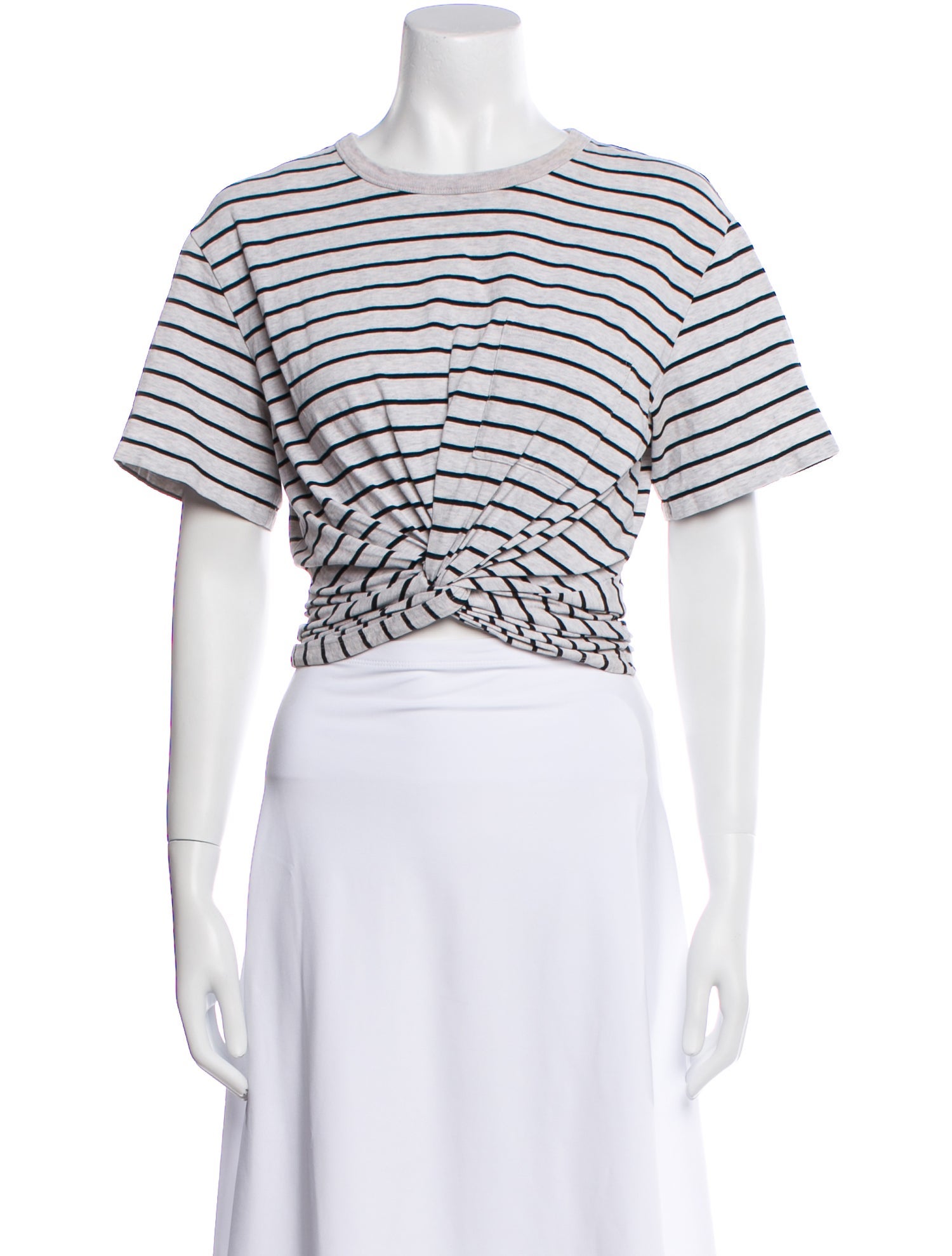 Alexanderwang.T Striped Scoop Neck Crop Top