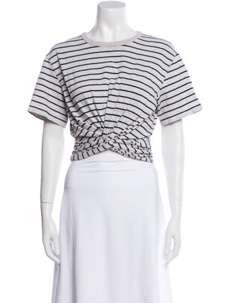 Alexanderwang.T Striped Scoop Neck Crop Top