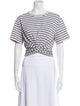 Alexanderwang.T Striped Scoop Neck Crop Top