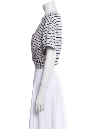 Alexanderwang.T Striped Scoop Neck Crop Top