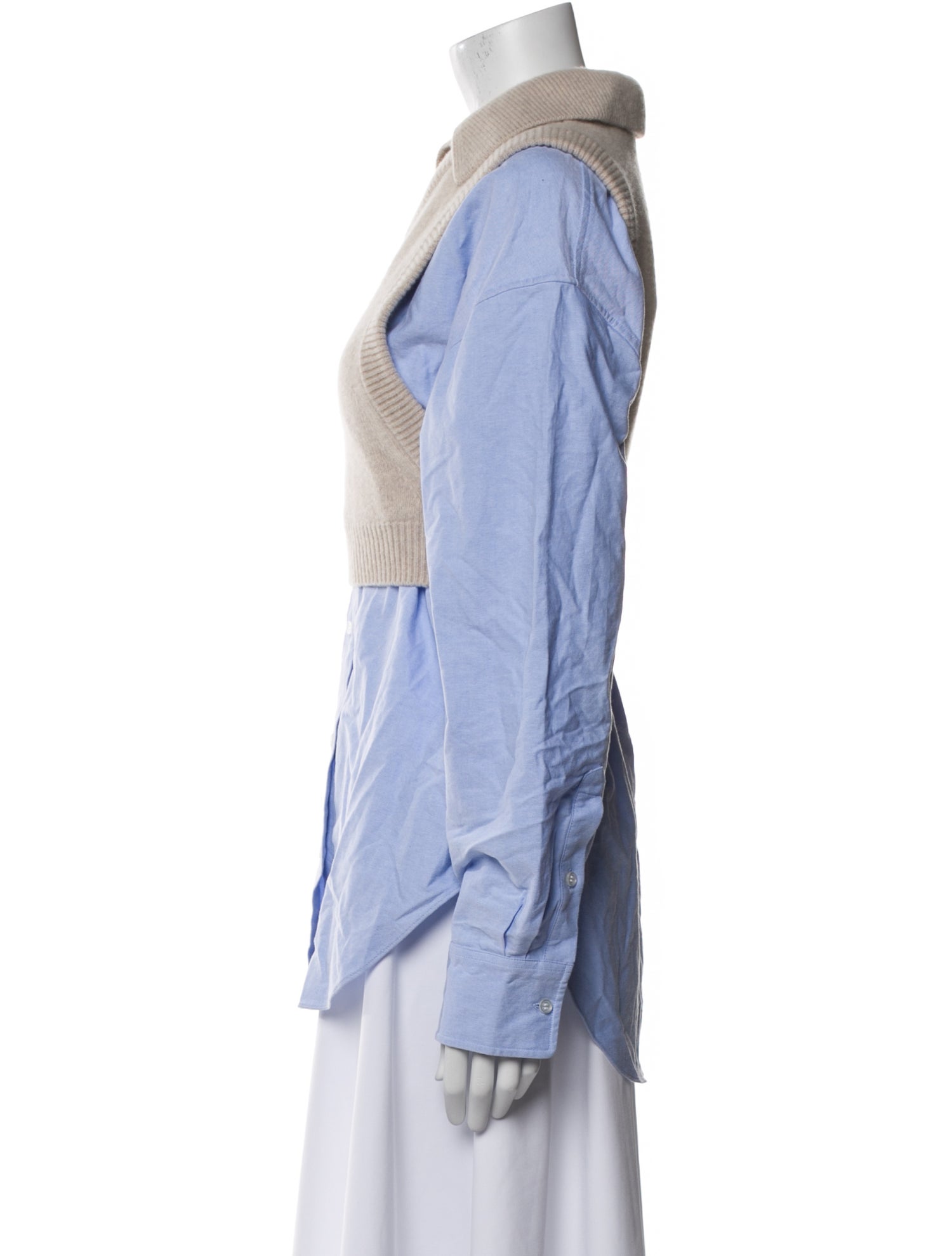 Alexander Wang Merino Wool Long Sleeve Button-Up Top