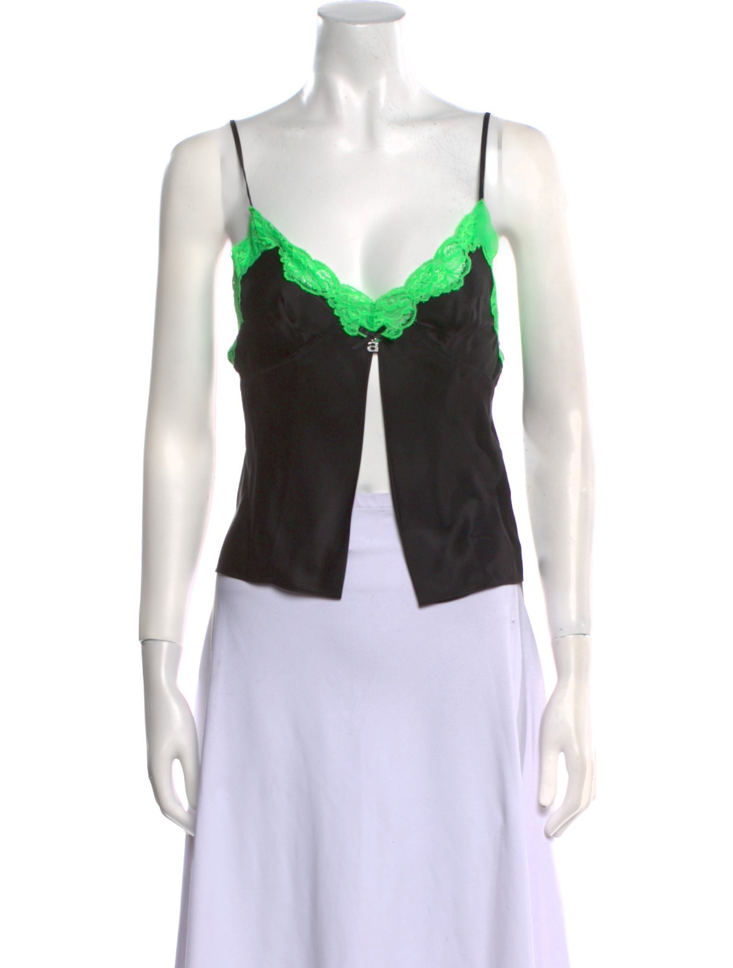 Alexander Wang Silk V-Neck Crop Top