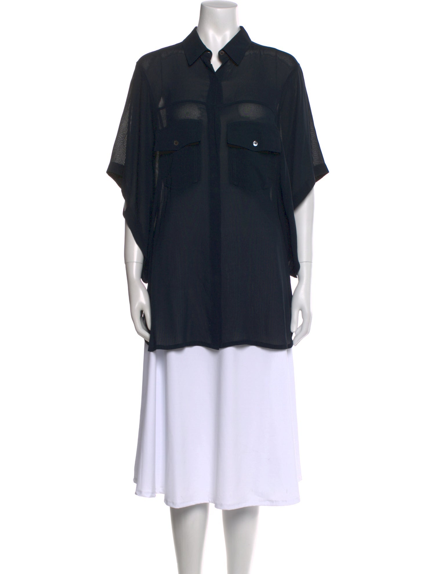 Alexander Wang Silk Short Sleeve Tunic