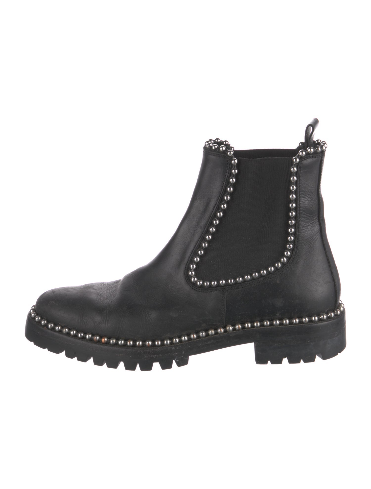 Alexander Wang Leather Studded Accents Chelsea Boots