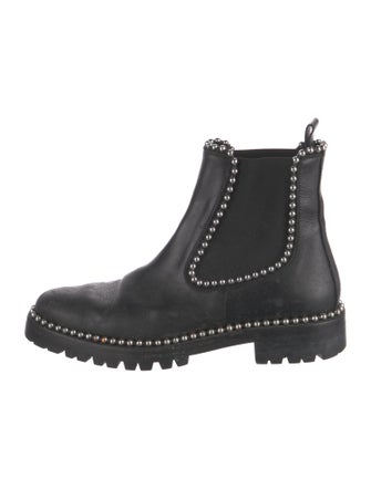 Alexander Wang Leather Studded Accents Chelsea Boots