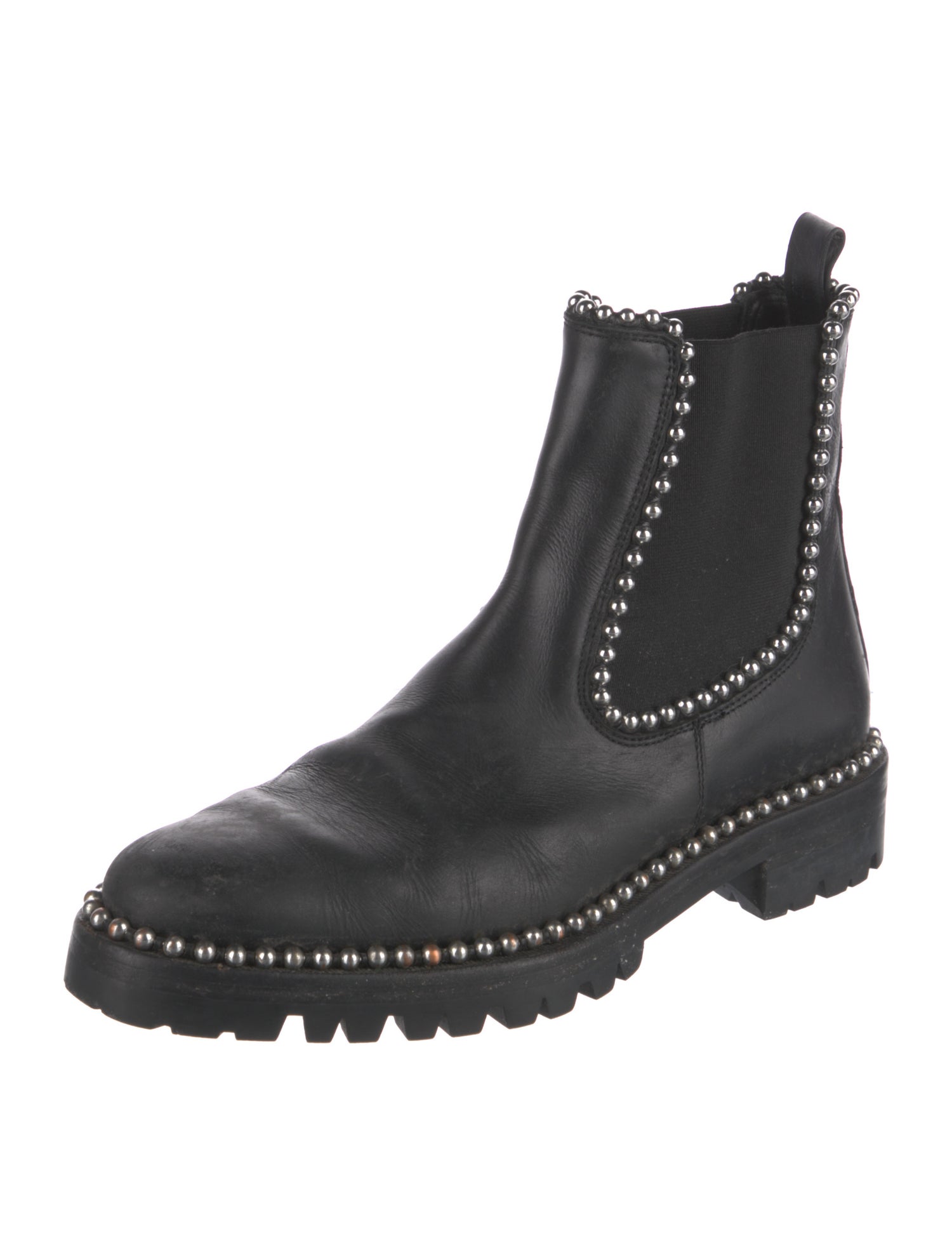 Alexander Wang Leather Studded Accents Chelsea Boots