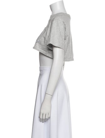 Alexander Wang Crew Neck Short Sleeve Crop Top