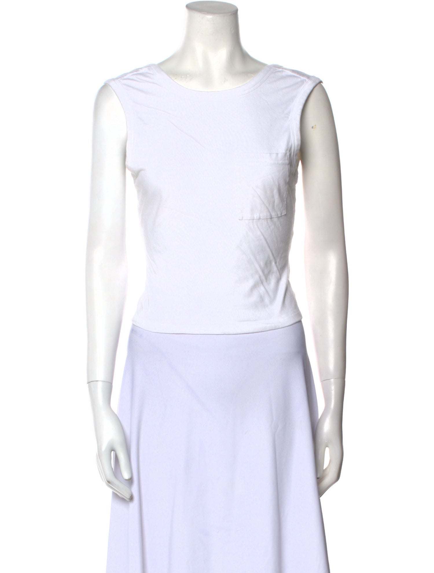 Alexander Wang Scoop Neck Sleeveless Crop Top