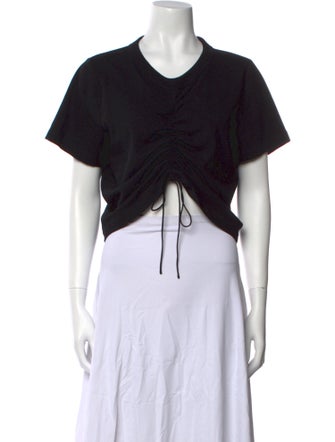 Alexander Wang V-Neck Short Sleeve Crop Top