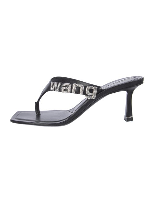 Alexander Wang Signature Logo Leather Slides