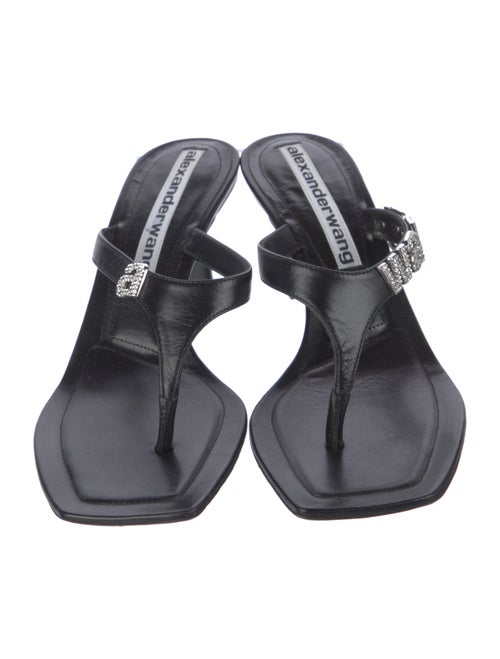 Alexander Wang Signature Logo Leather Slides