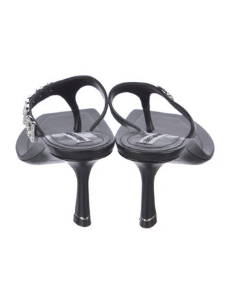 Alexander Wang Signature Logo Leather Slides