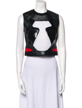 Alexander Wang Graphic Print Crew Neck Crop Top