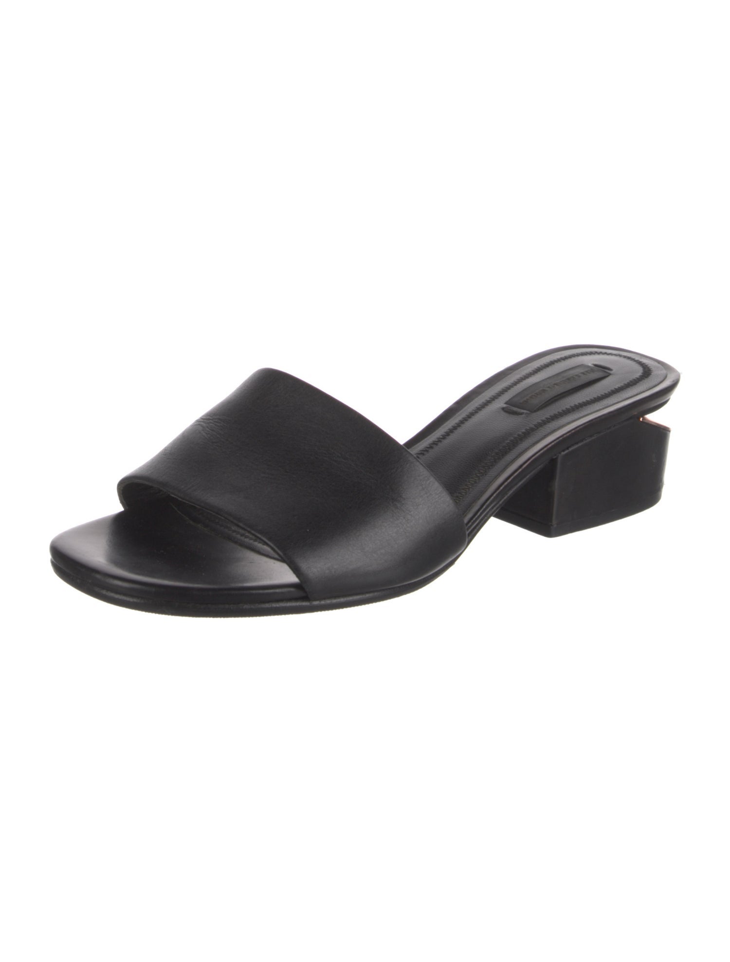 Alexander Wang Leather Cutout Accent Slides