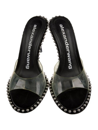 Alexander Wang Leather Studded Accents Slides
