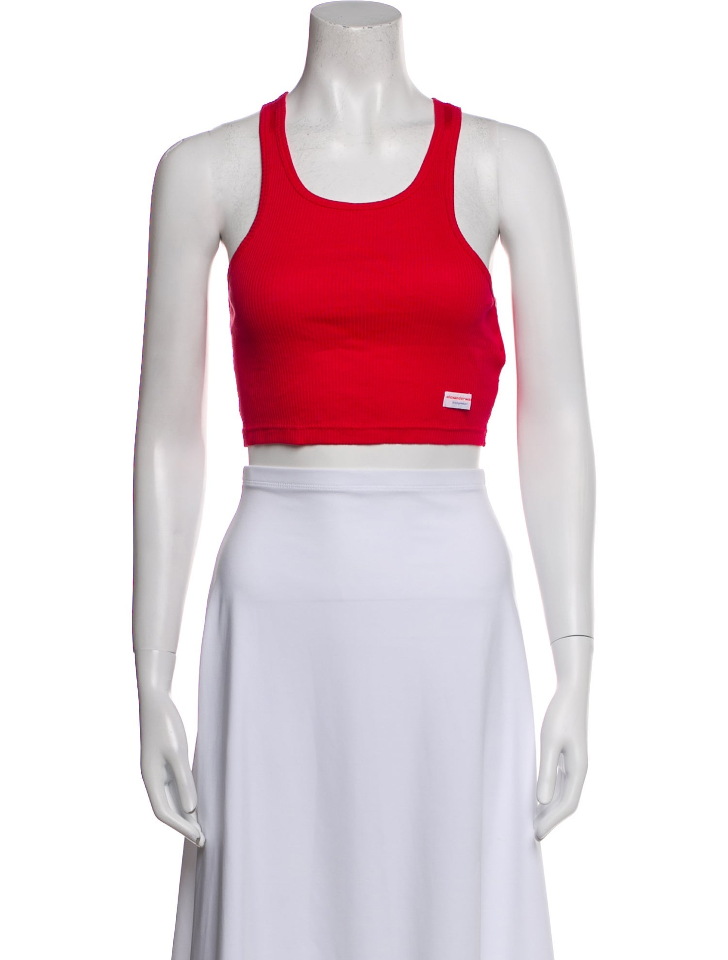 Alexander Wang Scoop Neck Sleeveless Crop Top