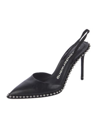 Alexander Wang Leather Beaded Accents Slingback Pumps