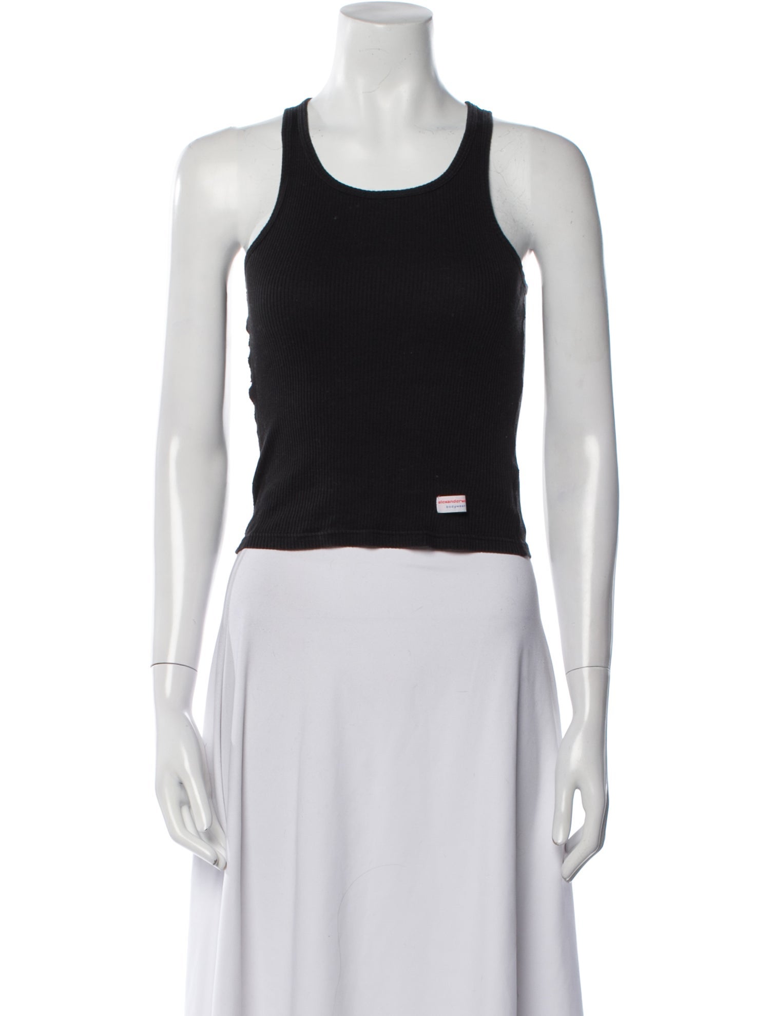 Alexander Wang Scoop Neck Sleeveless Crop Top