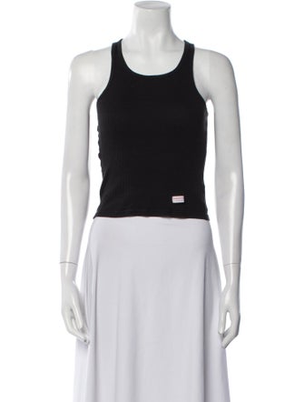Alexander Wang Scoop Neck Sleeveless Crop Top