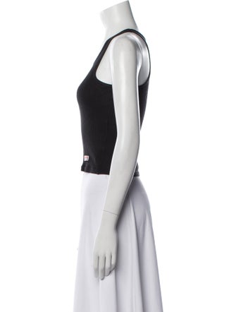 Alexander Wang Scoop Neck Sleeveless Crop Top