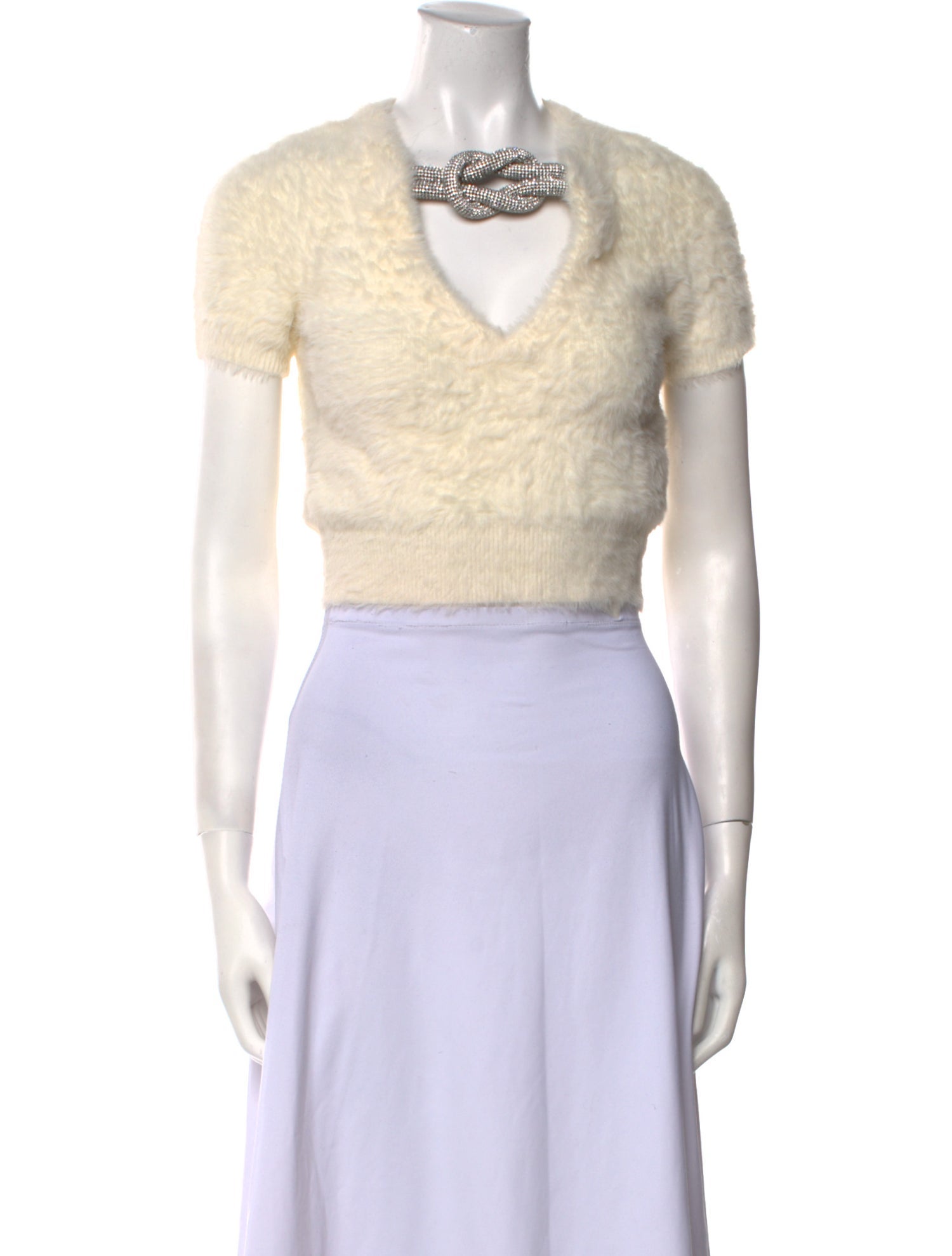 Alexander Wang V-Neck Short Sleeve Crop Top