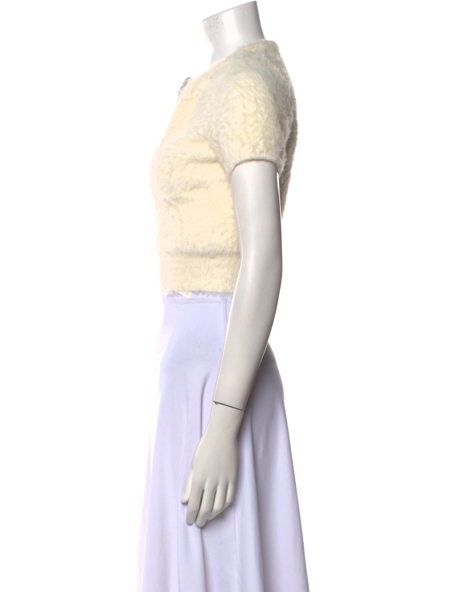 Alexander Wang V-Neck Short Sleeve Crop Top