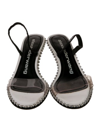 Alexander Wang Leather Studded Accents Slingback Sandals