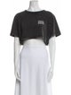 Alexander Wang Graphic Print Crew Neck Crop Top